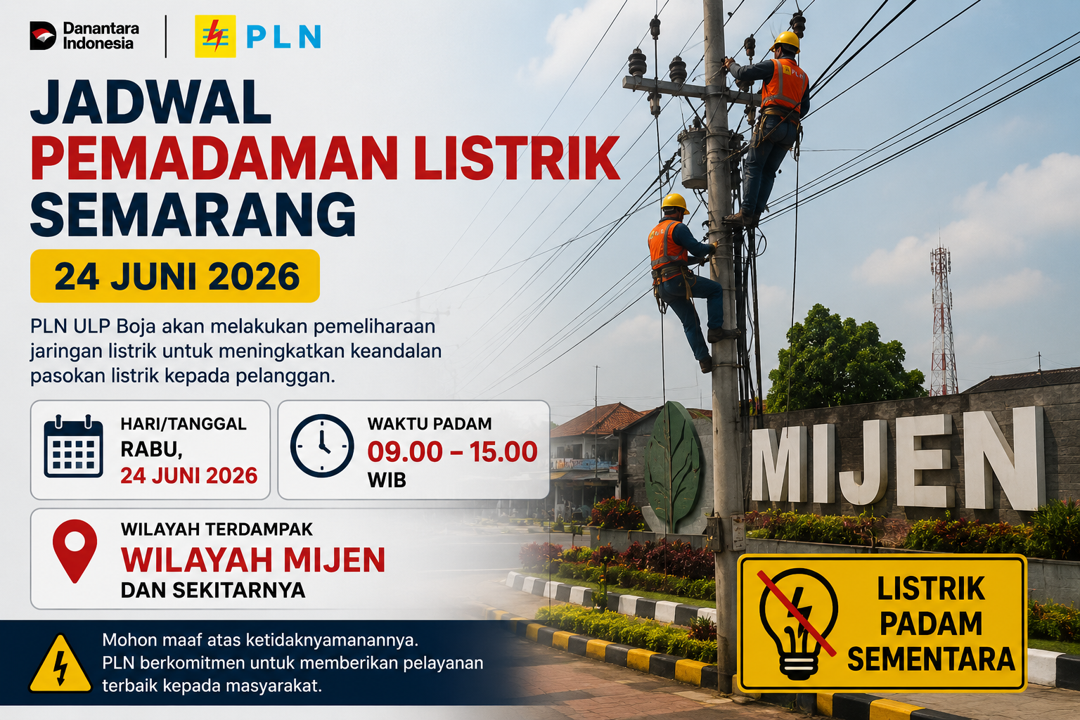 pemadaman semarang pemadaman listrik semarang