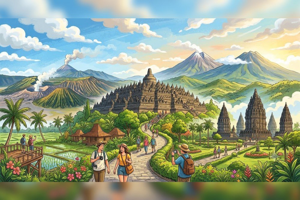 Cuaca Jateng Cuaca wisata Jawa Tengah. (Foto : AI)