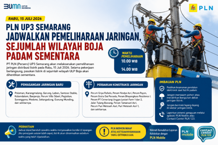 Pemadaman listrik Semarang hari ini. (Foto : AI)