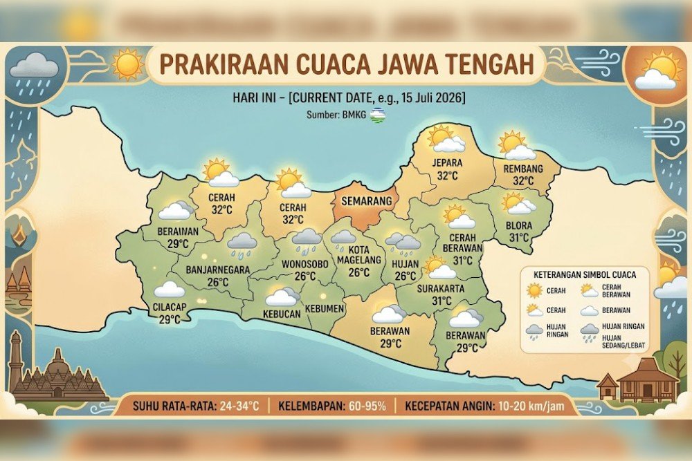 Cuaca Jateng Cuaca Jawa Tengah. (Foto : AI)