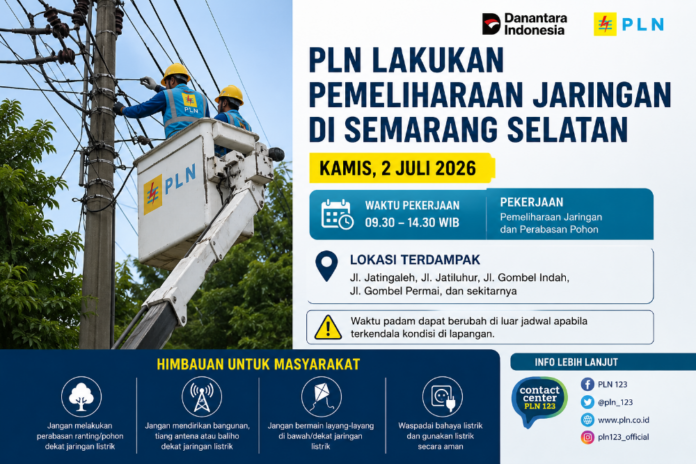 Info pemadaman listrik Semarang hari ini. (Foto : AI)