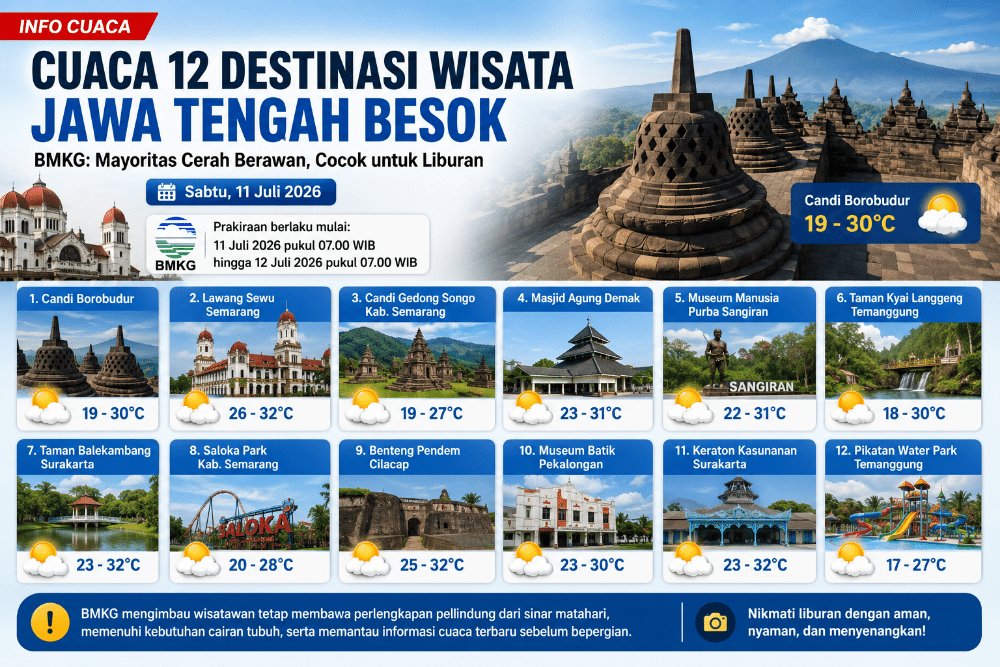 Cuaca Jateng Cuaca Wisata Sejarah Jawa Tengah. (Foto : AI)