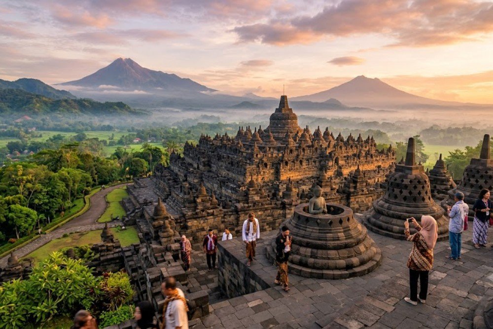 Cuaca Jateng Cuaca wisata Jawa Tengah. (Foto : AI)