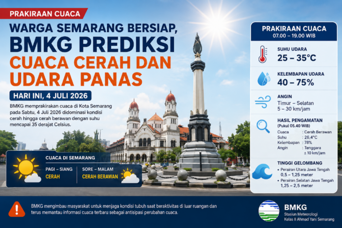 Cuaca Jawa Tengah hari ini. (Foto : AI)