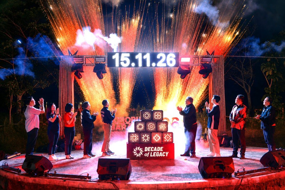 Bank Jateng Moment perayaan satu dekade Bank Jateng Borobudur Marathon (BJBM) yang resmi diluncurkan pada Rabu malam di Balkondes Ngadiharjo, Borobudur, Kabupaten Magelang (8/7/2026). (Foto : Dok Bank Jateng)