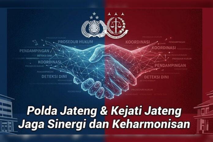 Ilustrasi Polda Jateng dan Kejati Jateng, sampaikan tetap jaga keharmonisan. (Foto:AI)