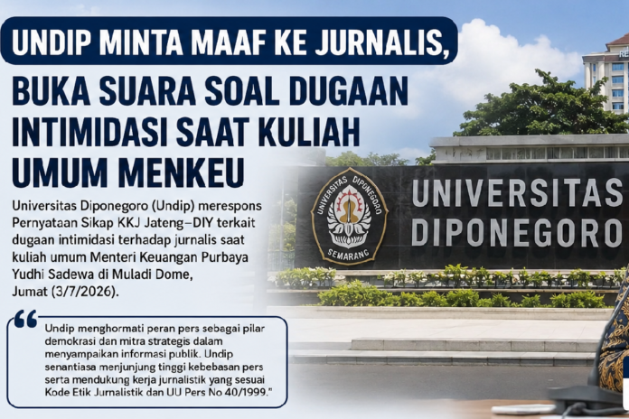 Permintaan maaf Undip. (Foto : AI)