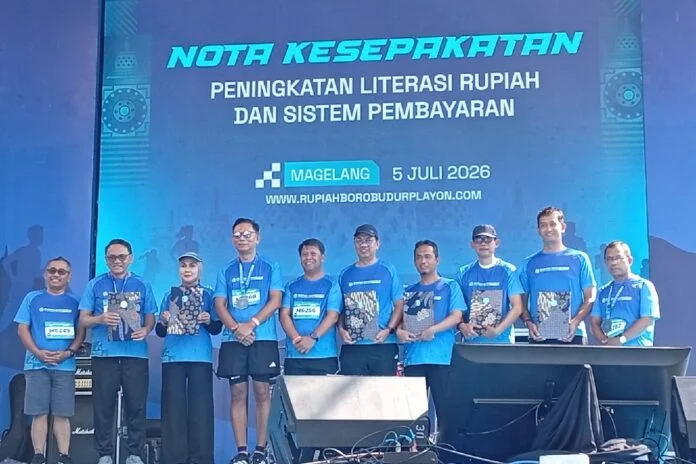Kepala Kantor Perwakilan Bank Indonesia Provinsi Jawa Tengah M Noor Nugroho dalam menghadiri Nota Kesepakatan Peningkatan Literasi Rupiah dan Sistem Pembayaran di Borobudur, Minggu (05/06/2026). (Foto : Dok JN)
