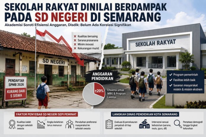 Ilustrasi munculnya program Sekolah Rakyat (SR) di tengah SD Negeri Semarang sepi peminat.