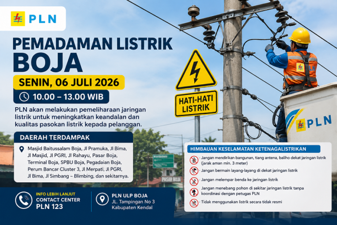 Ilustrasi jadwal pemadaman listrik Boja