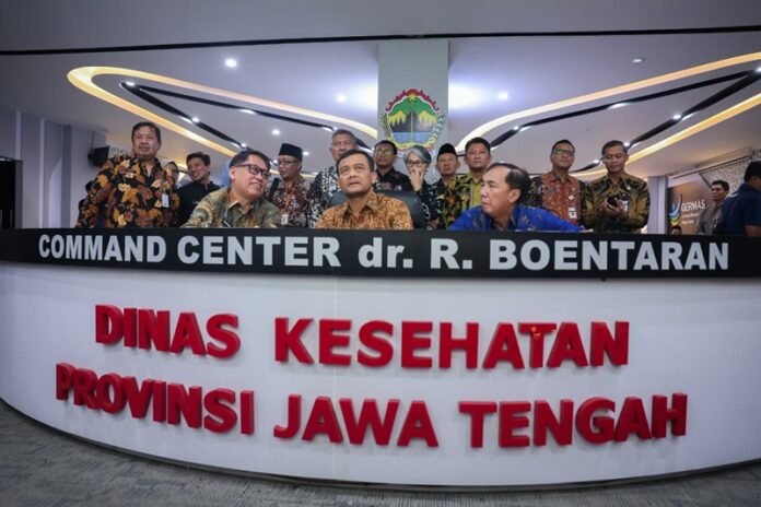Gubernur Jateng Ahmad Luthfi saat peluncuran Logis di Kantor Dinas Kesehatan Provinsi Jawa Tengah, Semarang, Kamis (2/7/2026).