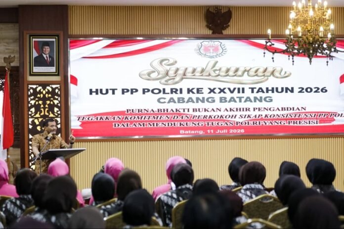 Gubernur Jateng Ahmad Luthfi ketika menghadiri Tasyakuran HUT ke 27 PP Polri Cabang Batang (Foto:ist)
