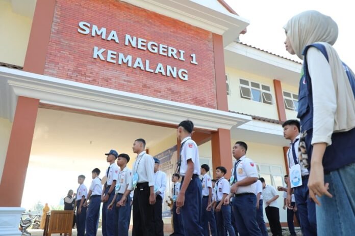 Suasana hari pertama MPLS di SMAN 1 Kemalang Klaten (Foto:ist)