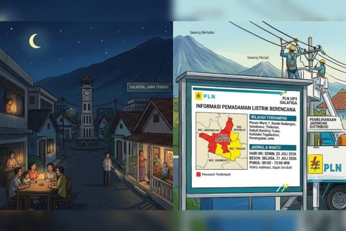 Ilustrasi pemadaman listrik Salatiga. (Foto : AI)