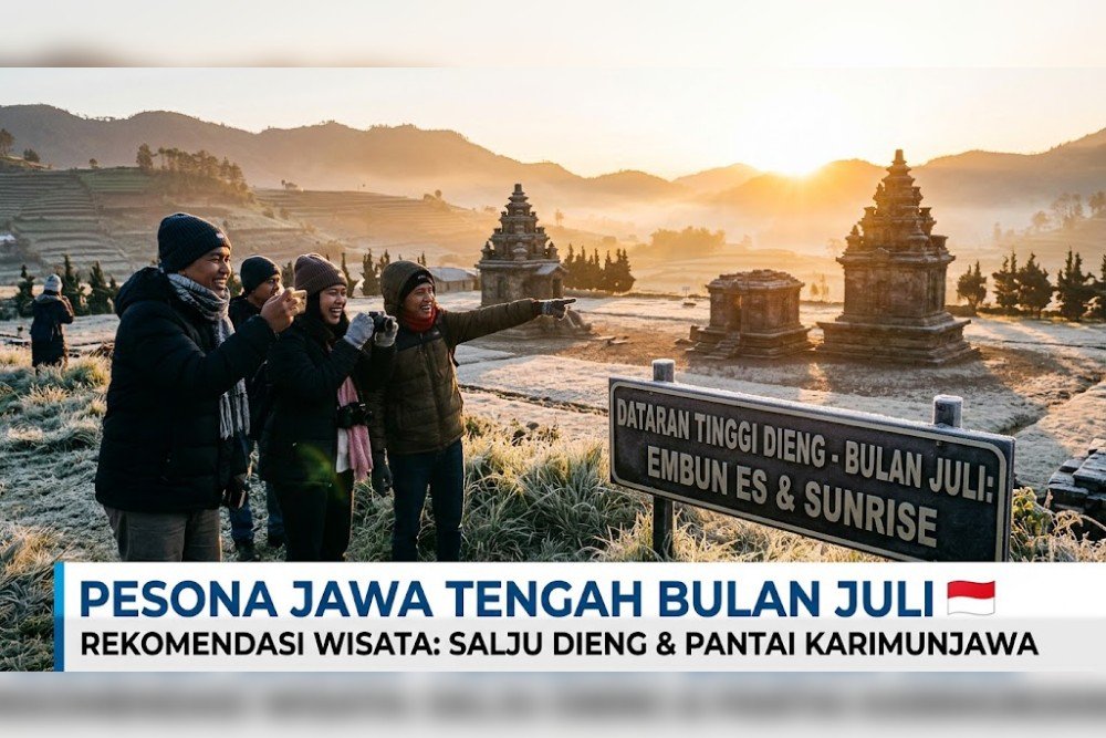 Wisata Jateng Rekomendasi wisata Jawa Tengah. (Foto : AI)