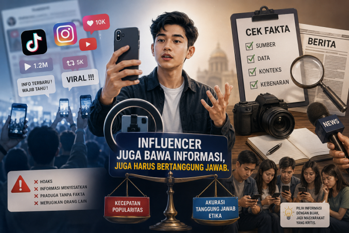 Ilustrasi perkembangan informasi seperti kehadiran Influence
