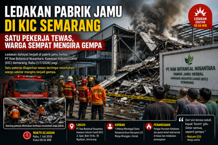 Ilustrasi ledakan pabrik jamu di Kawasan Industri Candi (KIC) Semarang