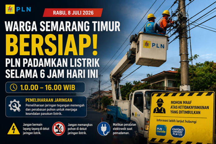 Ilustrasi jadwal pemadaman listrik di Semarang Timur