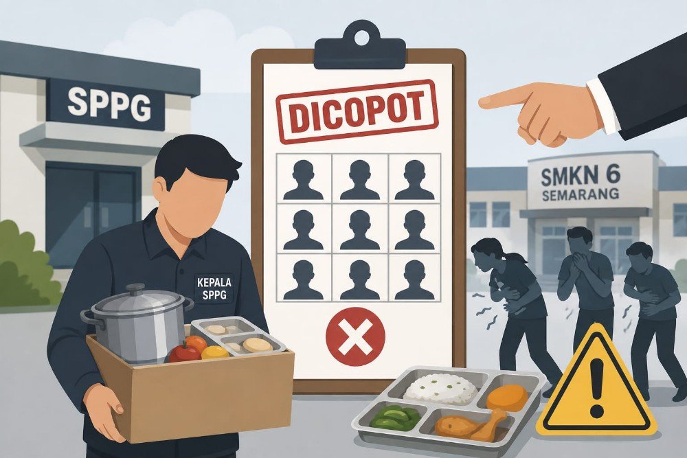 SPPG Ilustrasi Pencopotan Kepala SPPG di Jawa Tengah. (Foto: AI)
