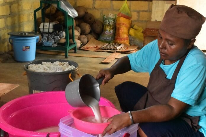 Supiori Eco-Coconut merupakan salah satu inovasi yang berhasil meraih juara dalam SustainAction 2025. Inisiatif pemberdayaan masyarakat di Kampung Fanjur, Kabupaten Supiori, Papua, ini mengolah kelapa menjadi berbagai produk turunan, seperti Virgin Coconut Oil (VCO), dengan menerapkan prinsip ekonomi sirkular sekaligus mendorong peningkatan kapasitas masyarakat.
