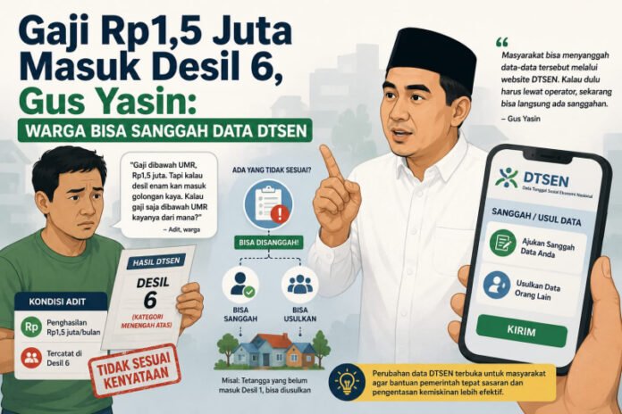 Ilustrasi warga terdampak kesalahan data Desil, gaji di bawah UMR namun masuk Desil Kaya. Pemprov sarankan lakukan sanggahan atau perbaikan data di DTSEN.