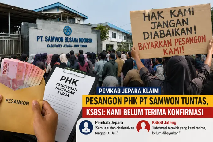 Ilustrasi para pekerja 685 pekerja PT Samwon Busana Indonesia menuntut hak pesangon