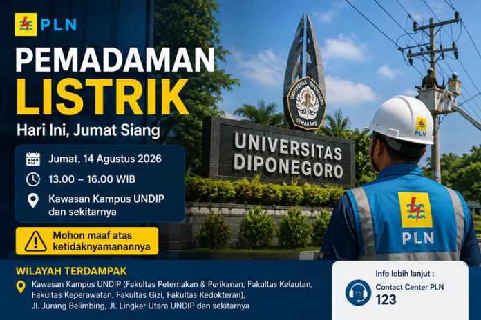 Ilustrasi pemadman listrik Semarang hari ini Jumat 14 Agustus 2026