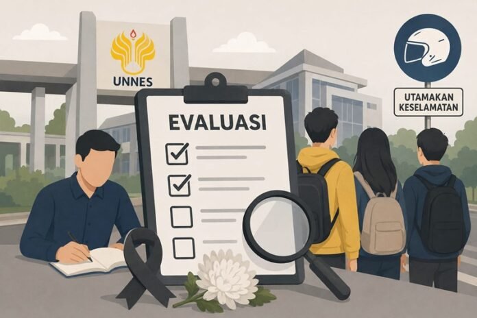 Ilustrasi Unnes bakal melakukan evaluasi atas kritikan yang masuk berkaitan dengan meninggalnya mahasiswa baru (Maba) dalam sebuah kecelakaan.