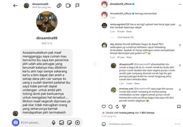 Unggahan percakapan Gubernur Jateng Ahmad Luthfi dengan seorang warga