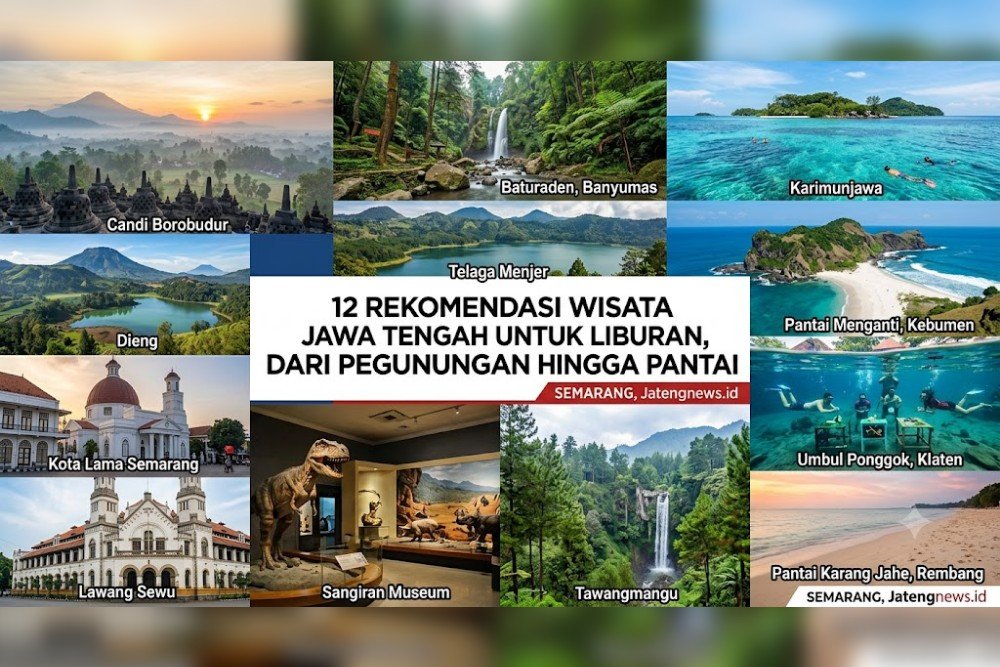 Wisata Jateng Rekomendasi wisata Jawa Tengah. (Foto : AI)